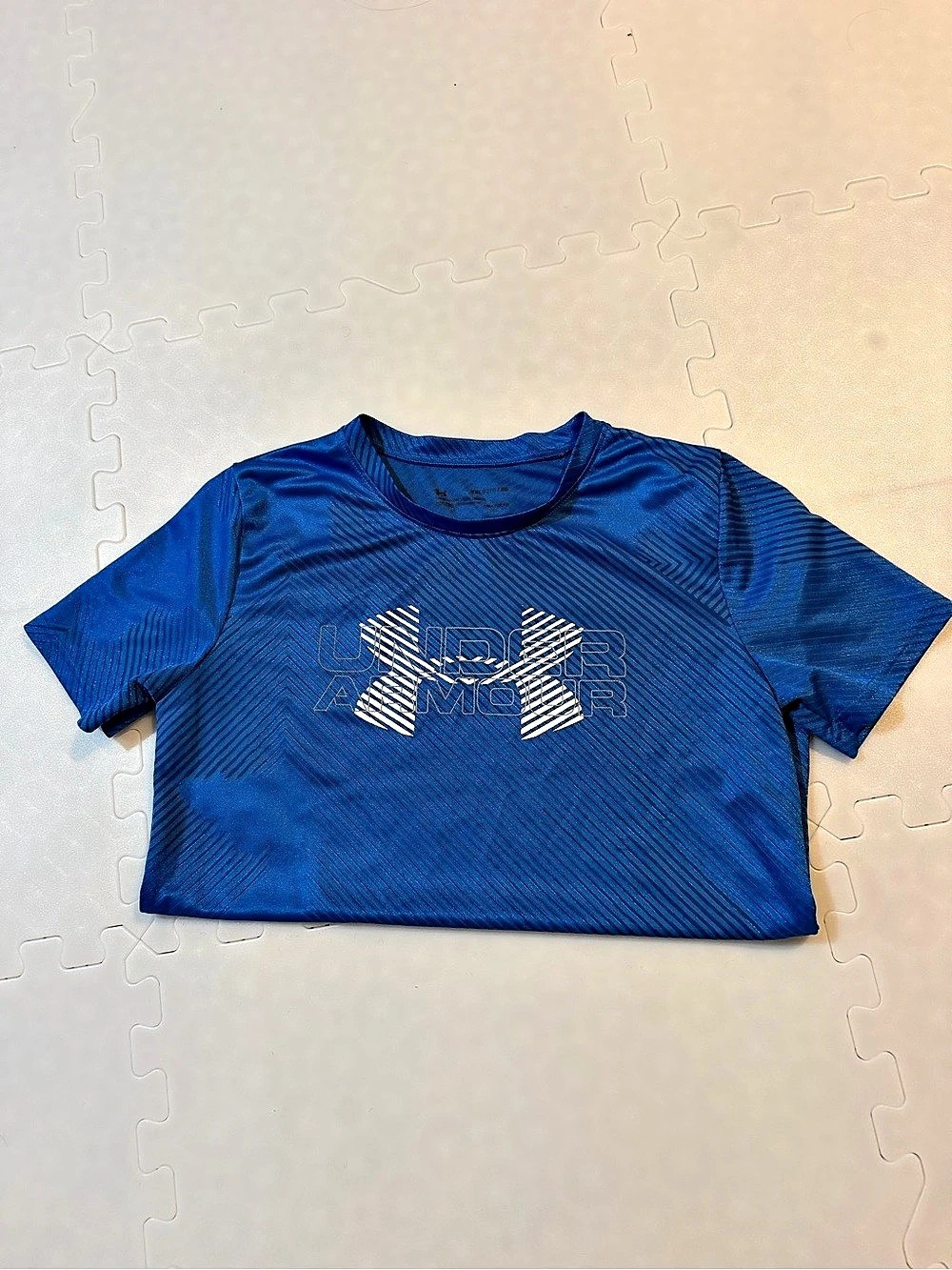 YXL Under Armour Kids Blue Athletic Tee